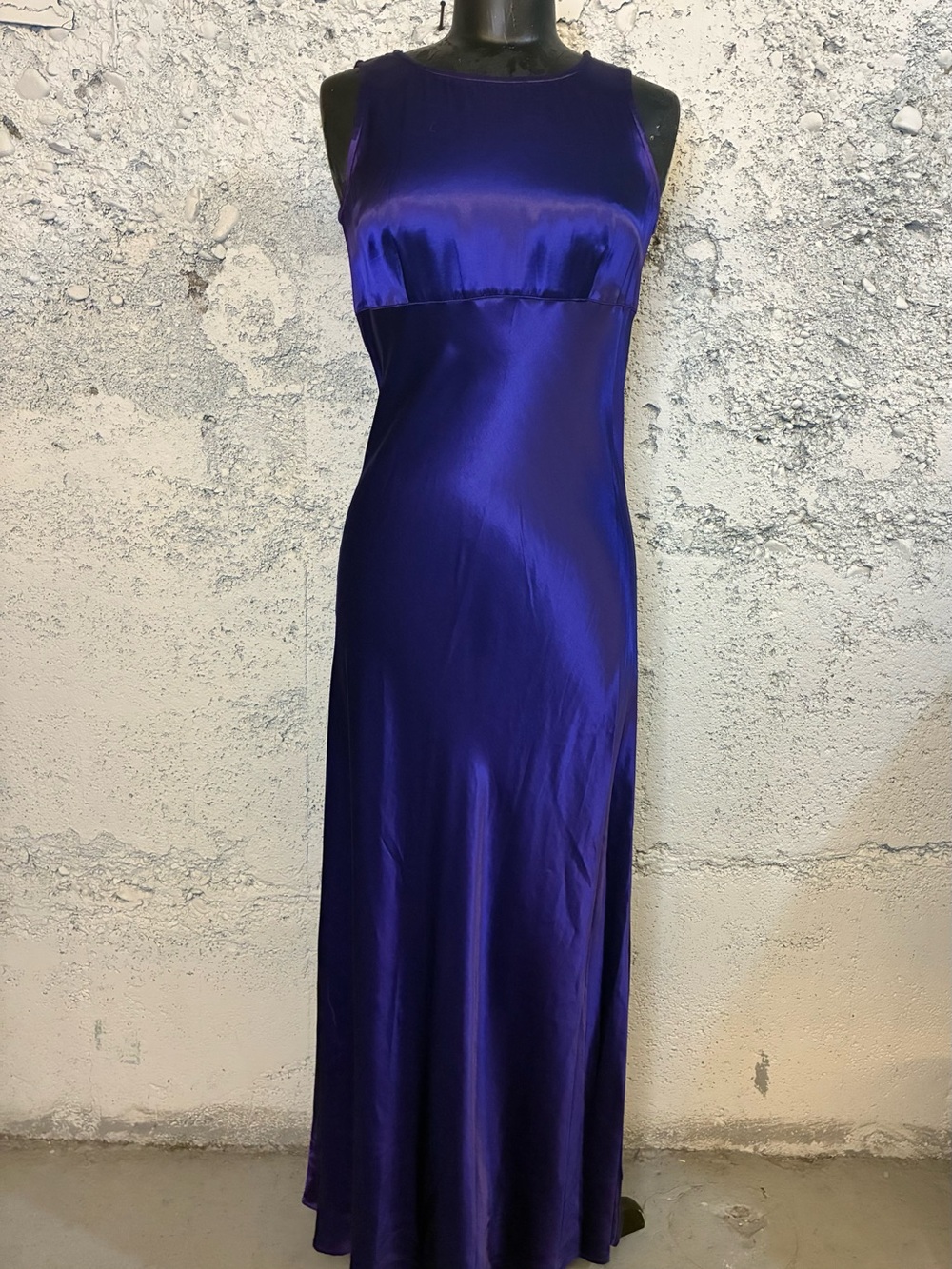 Purple Sleek Satin Evening Gown Vintage 90s